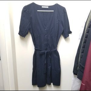NWOT Navy Linen Abercrombie and Fitch Dress-L